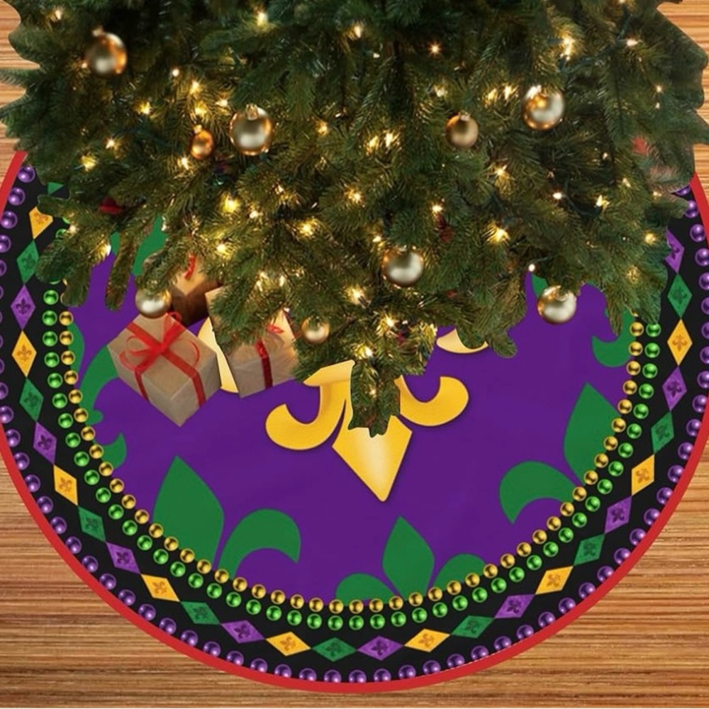 Mardi Gras Christmas Tree Skirt - Picture 15 of 16